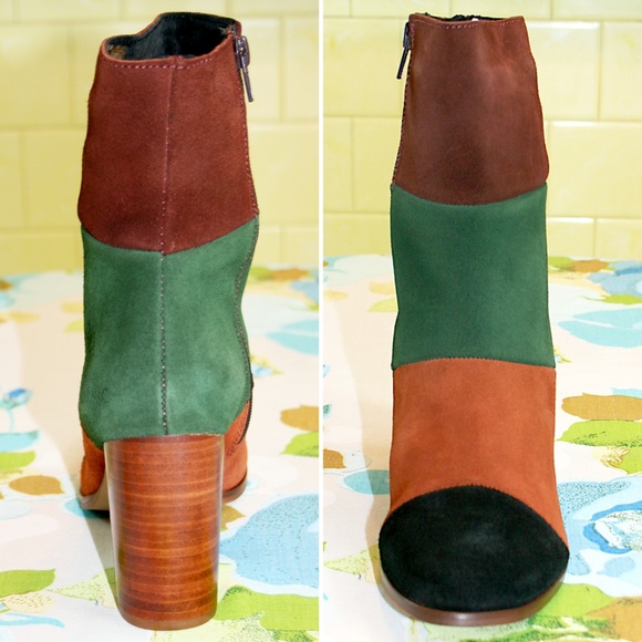 40EU Patchwork Suede Ankle Boot NIB - Picture 4 of 8